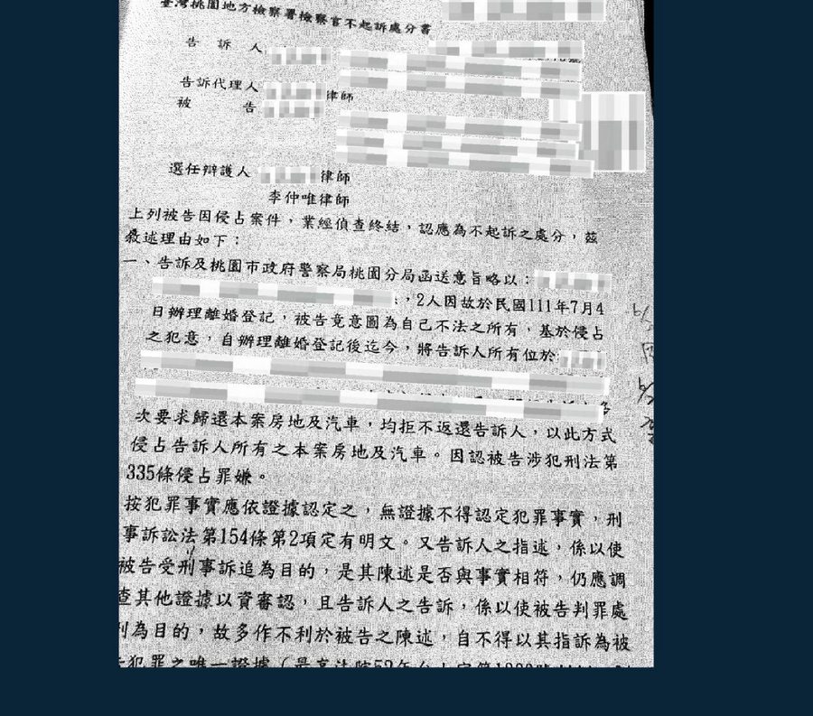 業務侵占 ‧ 不起訴處分